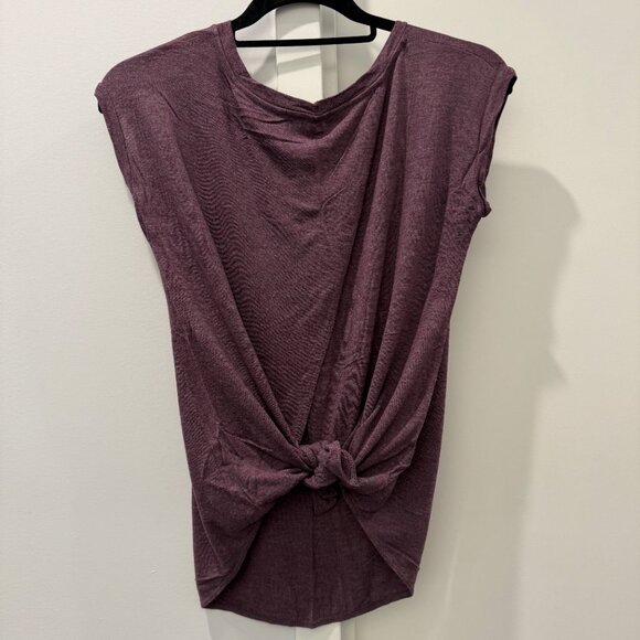 NEW Aritzia Wilfred Purple Anvers T shirt Split Back Cotton Tee Capsleeve Top XS - Picture 6 of 14